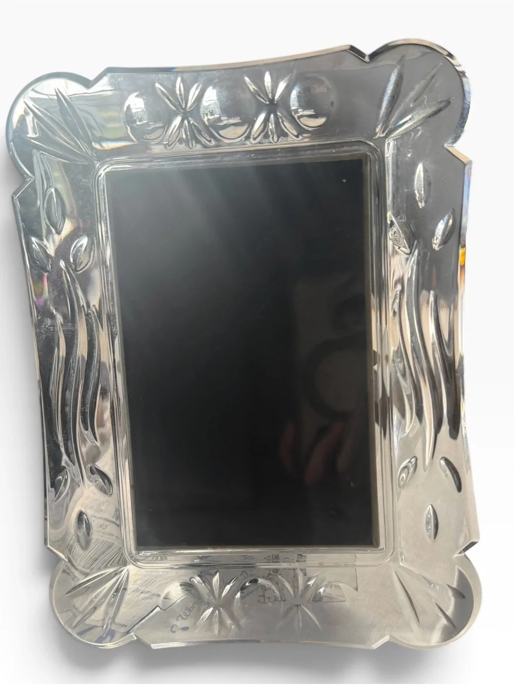PartyLite Clear Glass Floral 4x6 Picture Frame